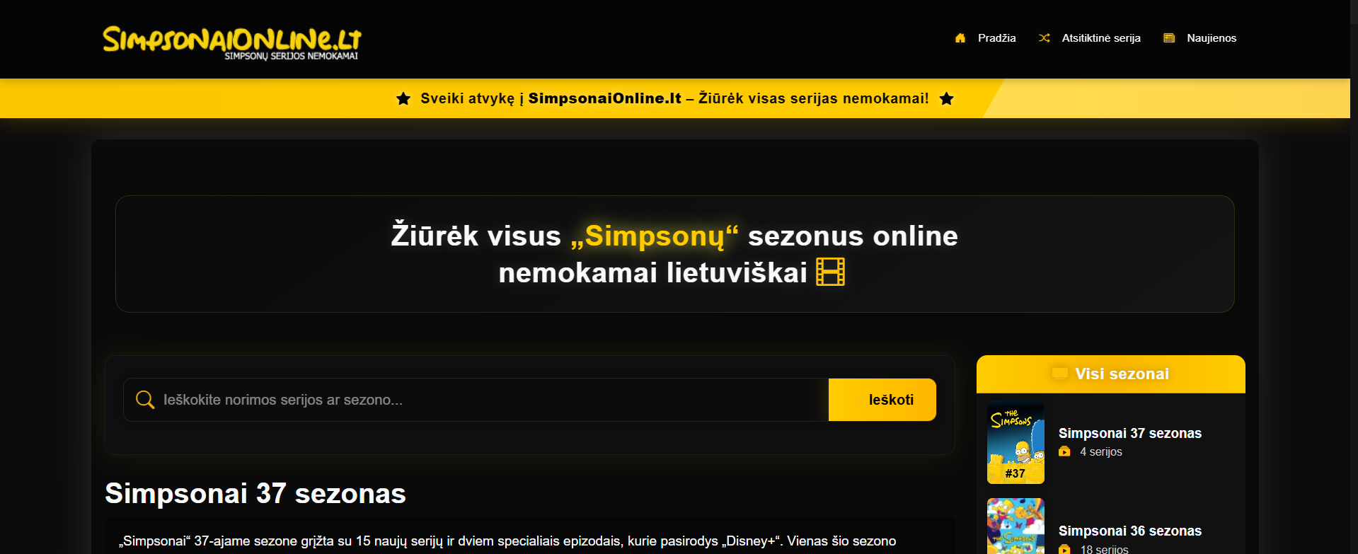 SimpsonaiOnline.lt - Simpsonų serijos nemokamai